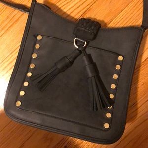 Grey Suede Crossbody Purse